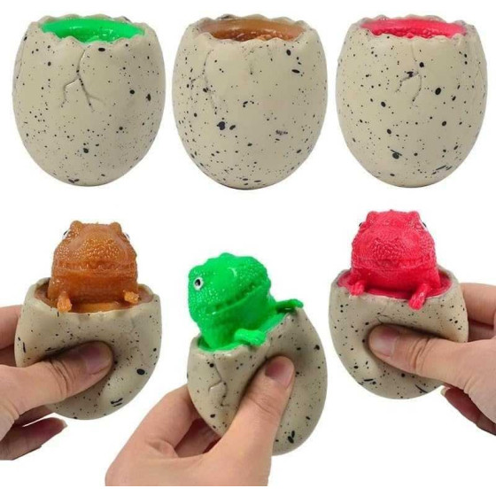 3-piece set of squeeze toys, squeeze toys for stress relief, colorful evil dinosaur pop-up egg squeeze toys, sensory stress relief toys, suitable for children and adults with tricky, fun and novel toys