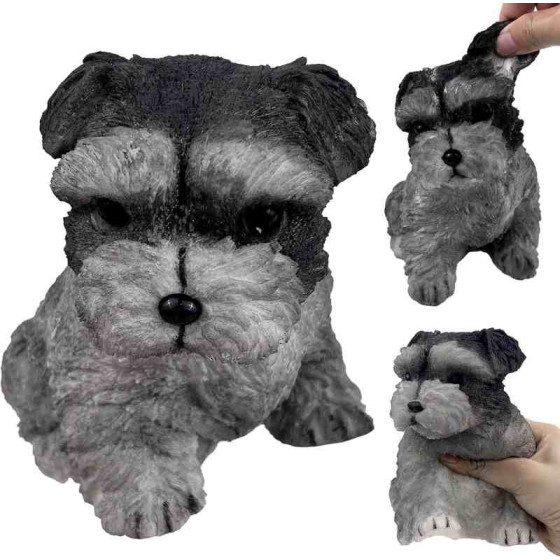 Hand drawn dog soft toy, large cute super soft squeeze decompression toy, relieve stress, Kawaii Squishies adult and children sticky animal toy, stress relieving sensory ball toy (Schnauzer)